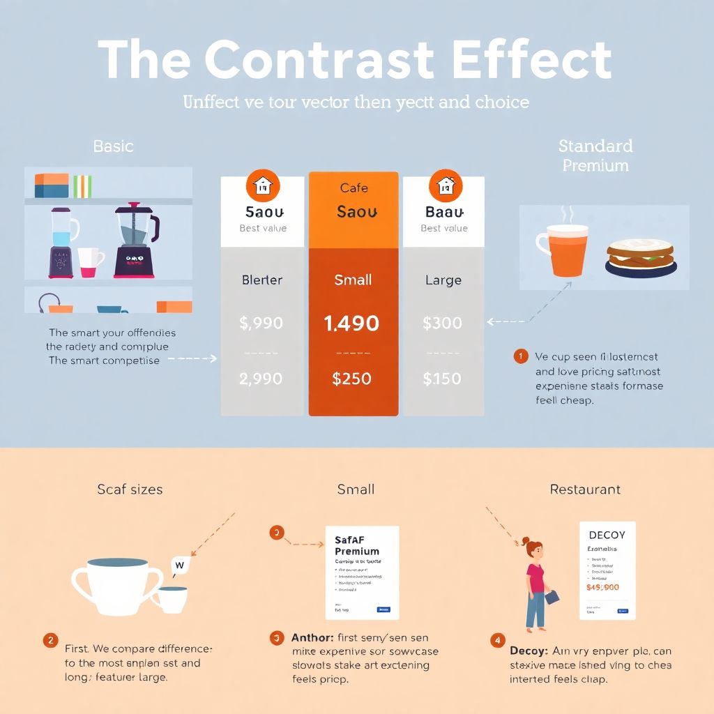Эффект контраста: как дорогие варианты заставляют выбирать и тратить больше на средние Эффект контраста: как сравнение с дорогими вариантами заставляет нас тратить больше на средние